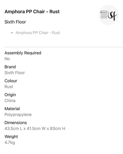 Amphora PP Chair-Rust