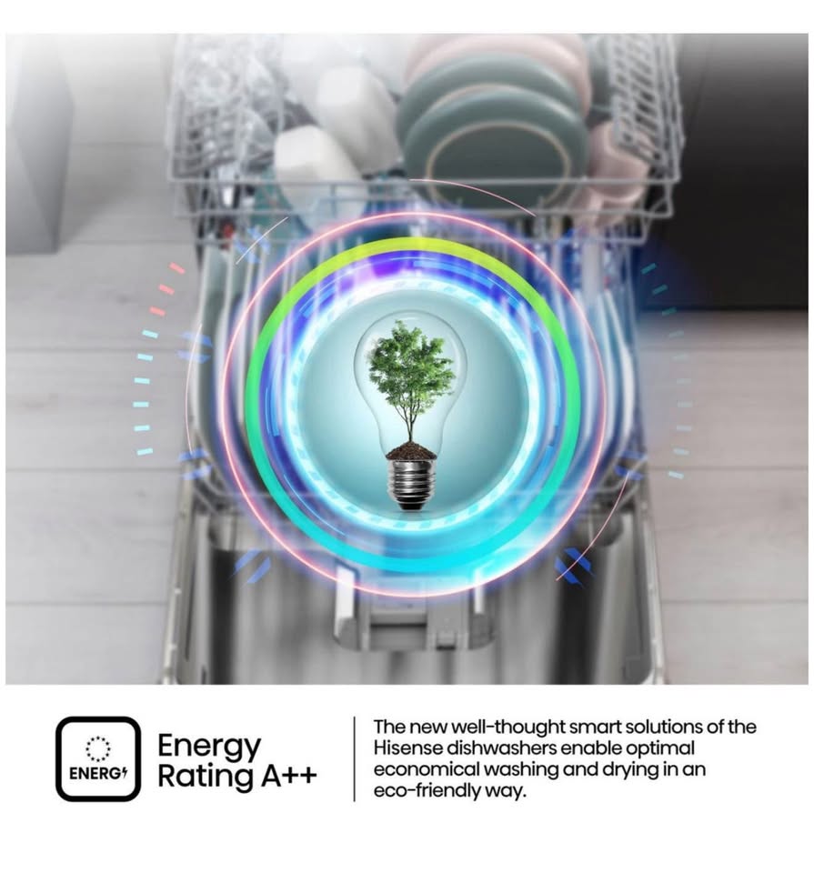 Hisense 13 Place Dishwasher With LED Display - Silver