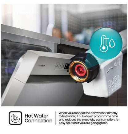 Hisense 13 Place Dishwasher With LED Display - Silver