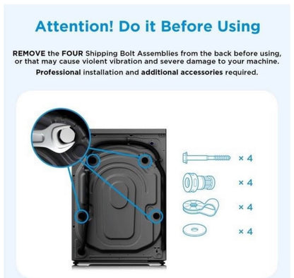 Midea 9kg Titanium Front Loader Steam Washing Machine - 9kg