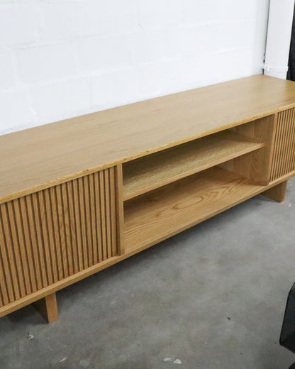 Groove TV Stand Oak Veneer