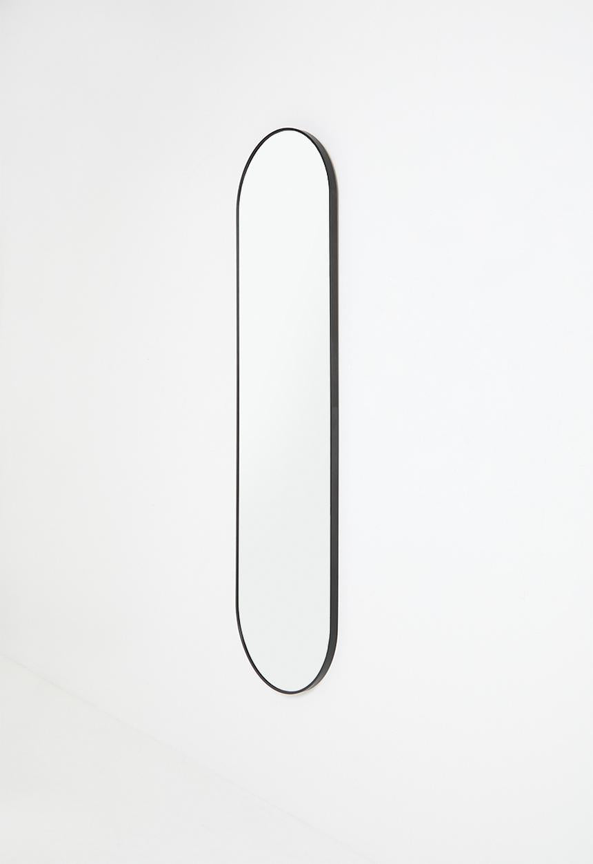 Aluminium Framed Full Length Pill Mirror – Black