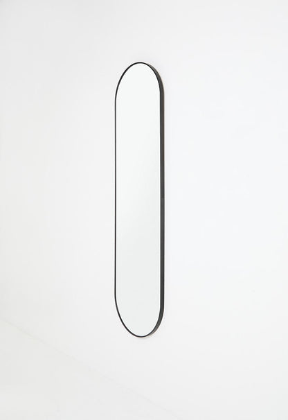 Aluminium Framed Full Length Pill Mirror – Black