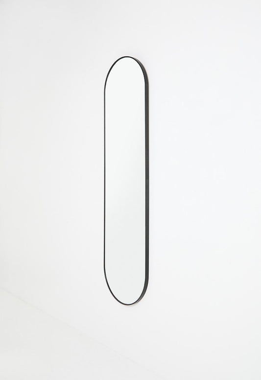 Aluminium Framed Full Length Pill Mirror – Black