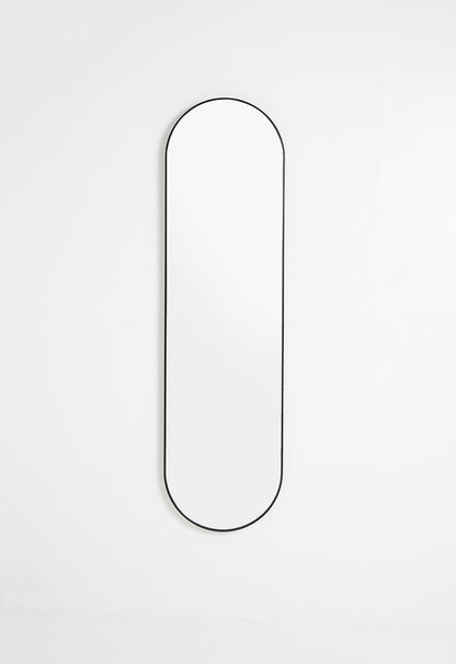 Aluminium Framed Full Length Pill Mirror – Black