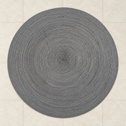 Grey Round Braid Woven Indoor/Outdoor Rug - 200cm Diameter