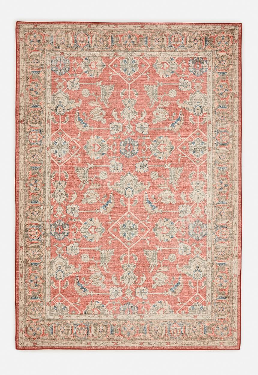 Brisbane Zariah Floral Rug Rust (200 x 300)
