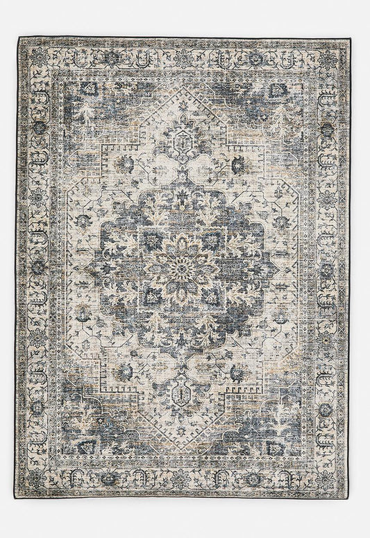 Casa Antique Rug – Natural/Navy