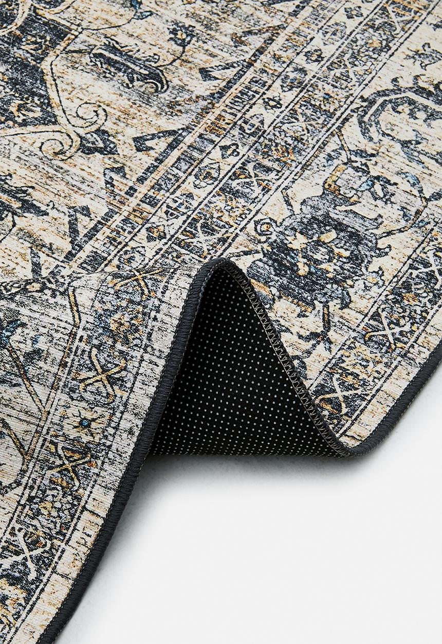 Casa Antique Rug – Natural/Navy