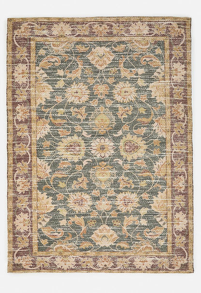 Chenille Distressed Floral Rug Multi 200 x 300