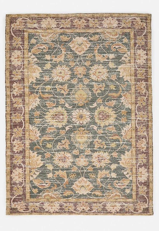 Chenille Distressed Floral Rug Multi 200 x 300