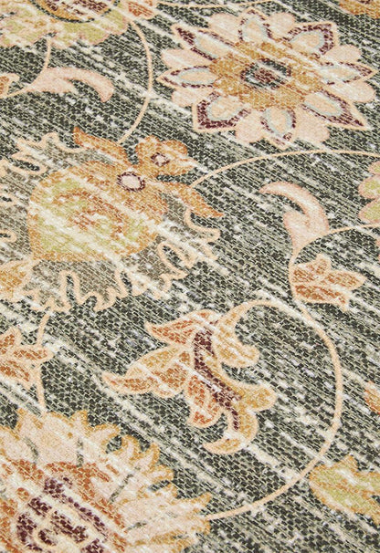 Chenille Distressed Floral Rug Multi 200 x 300