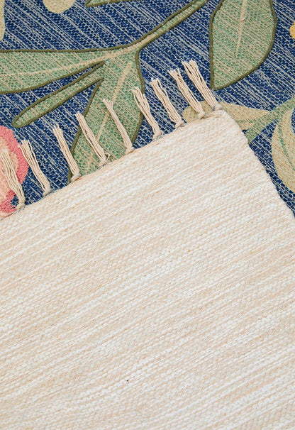 Claudia Embroidered Cotton Blend Rug Multi