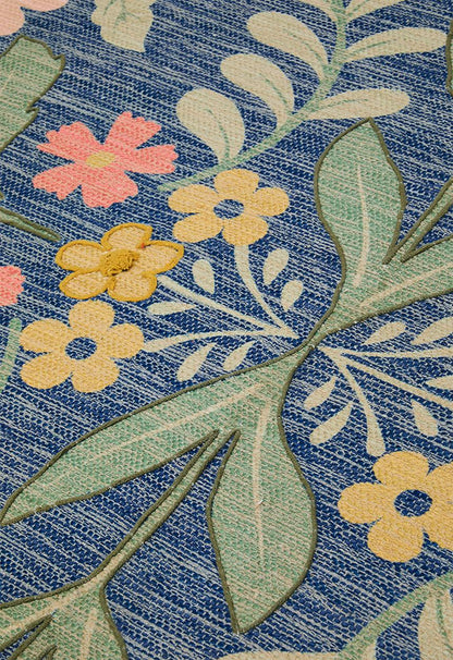 Claudia Embroidered Cotton Blend Rug Multi