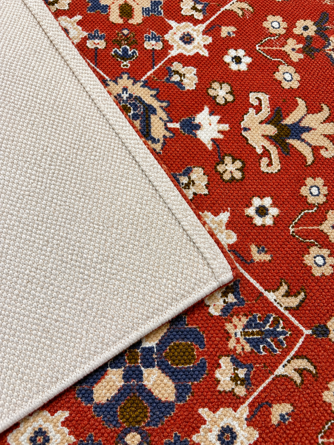Printed Cotton Rug Floral Multi - 120x180
