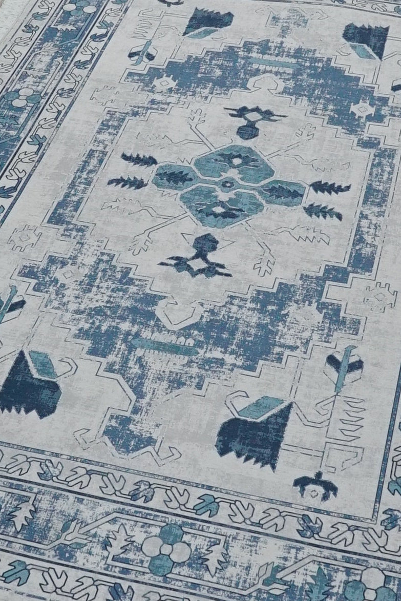 Wool Oushak Rug Blue - 200 x 300