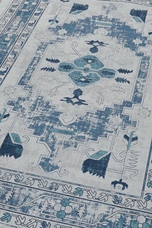 Wool Oushak Rug Blue - 200 x 300