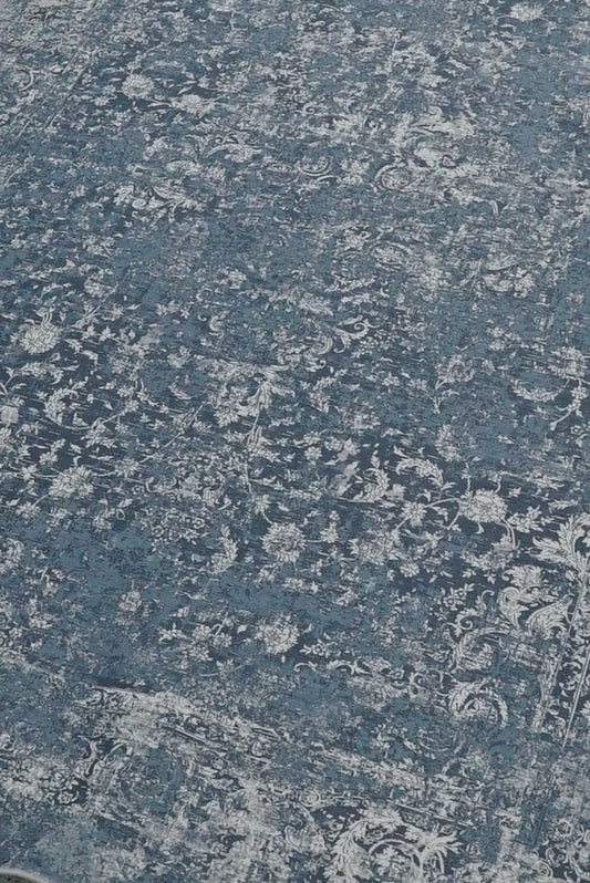 Blue and White Patterned Area Rug - 200 x 300