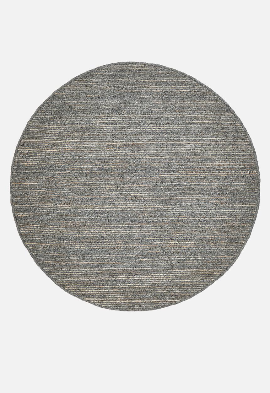 Eris Round Handwoven Wool & Jute Rug – Charcoal