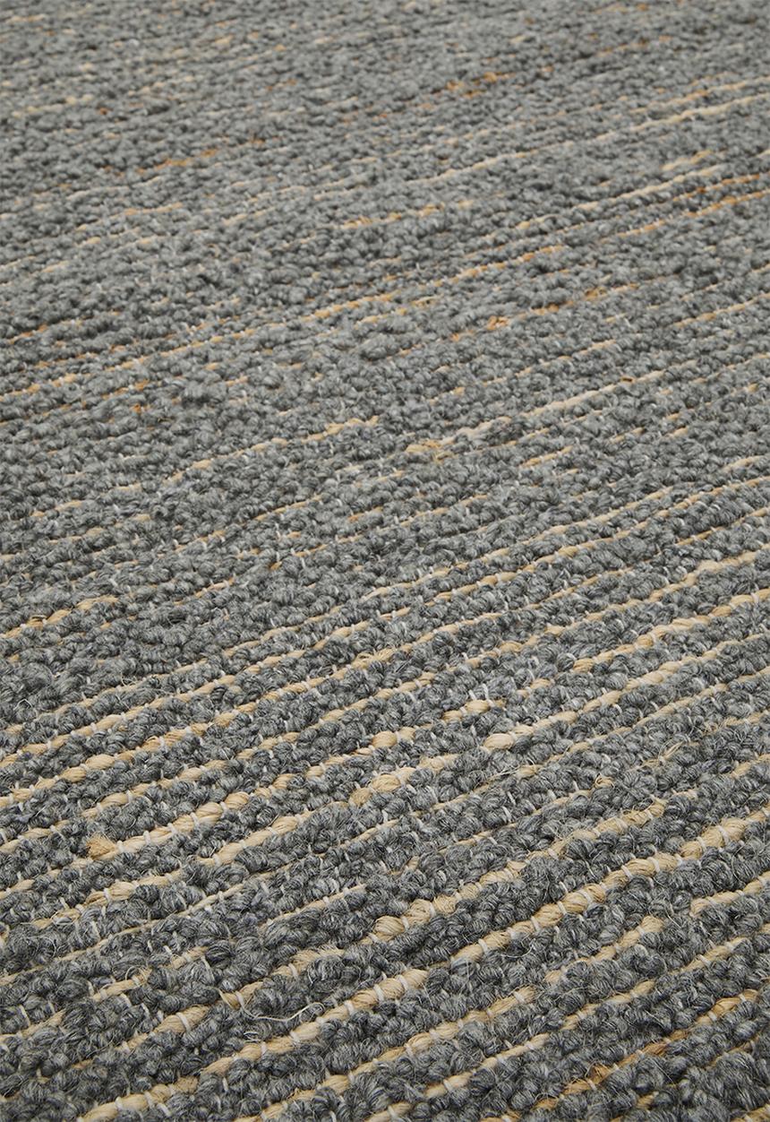 Eris Round Handwoven Wool & Jute Rug – Charcoal