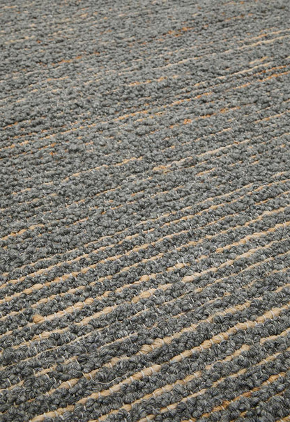 Eris Round Handwoven Wool & Jute Rug – Charcoal