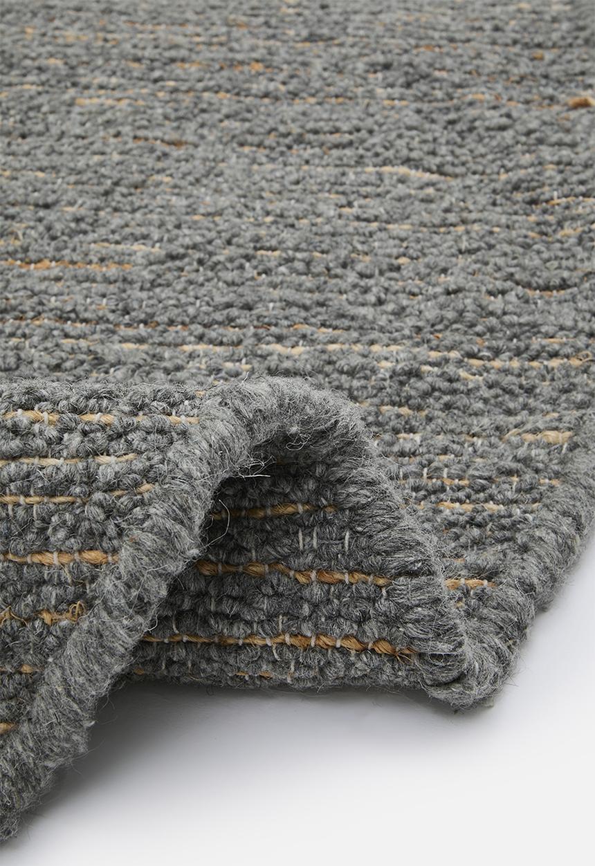 Eris Round Handwoven Wool & Jute Rug – Charcoal