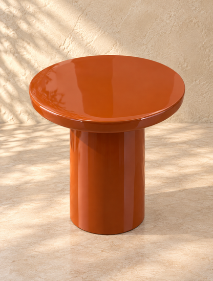 The Terrano Pedestal Side Table – Rust