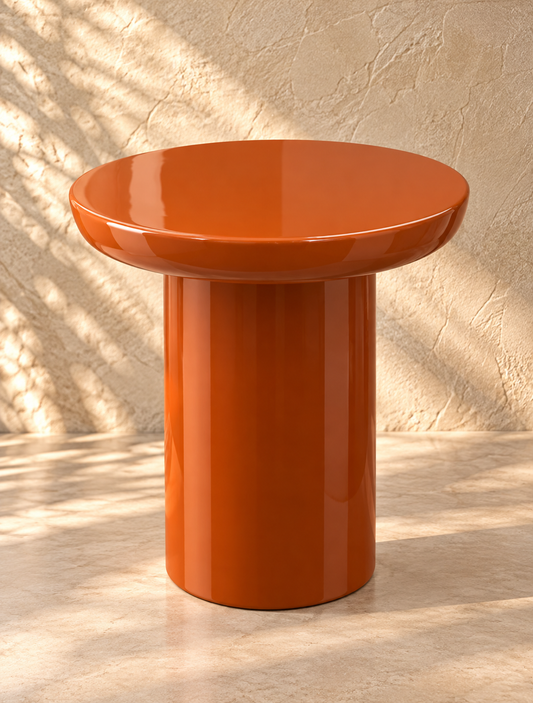 The Terrano Pedestal Side Table – Rust