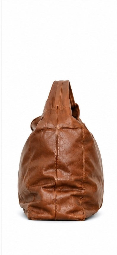 Genuine Leather Weekend Away Bag - Go Natural Brown