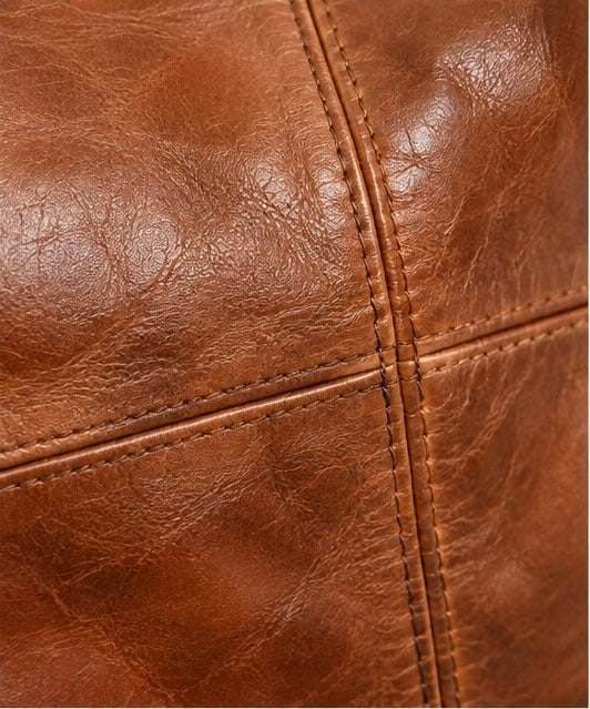 Genuine Leather Weekend Away Bag - Go Natural Brown