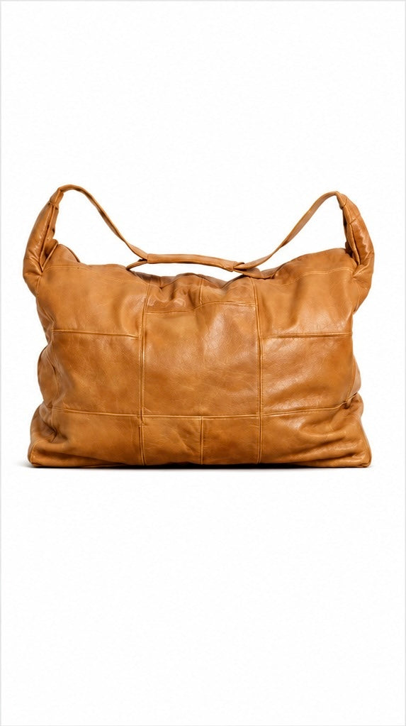 Genuine Leather Weekend Away Bag - Shiduli Tan