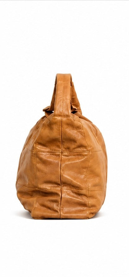 Genuine Leather Weekend Away Bag - Shiduli Tan