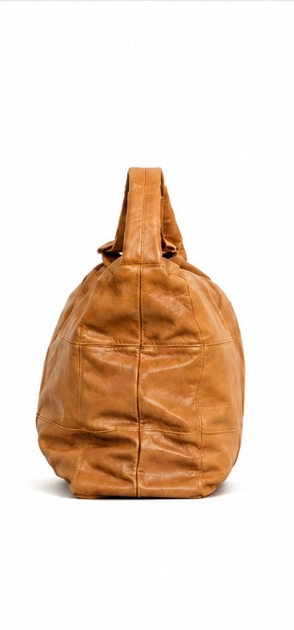 Genuine Leather Weekend Away Bag - Shiduli Tan