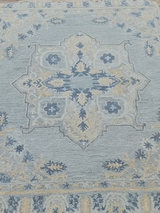 Vintage Inspired Hand - Knotted Wool Oushak Rug 160 x 230