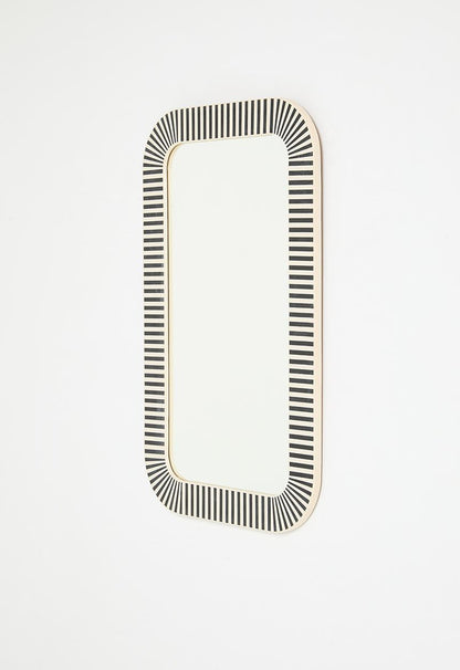 Inlay Rounded Rectangular Mirror - Black & White