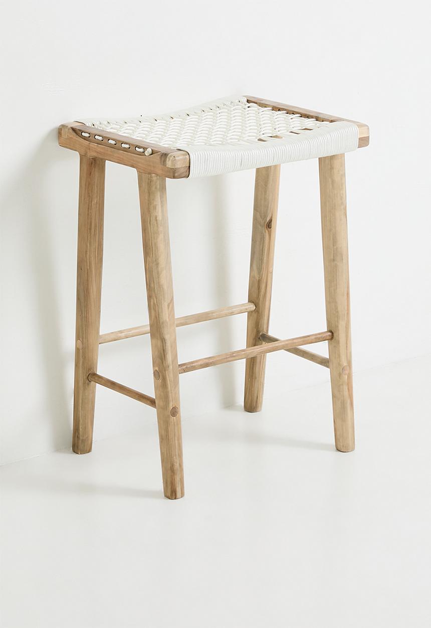 Kaya Outdoor Barstool - Natural & White