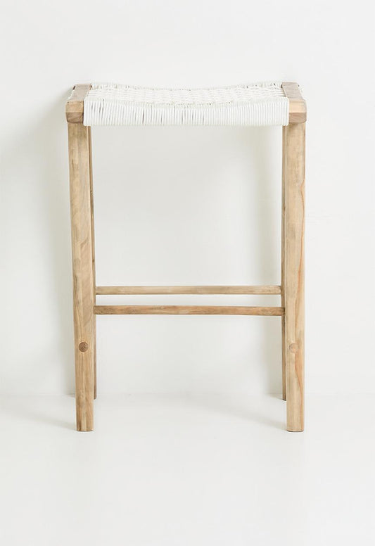 Kaya Outdoor Barstool - Natural & White
