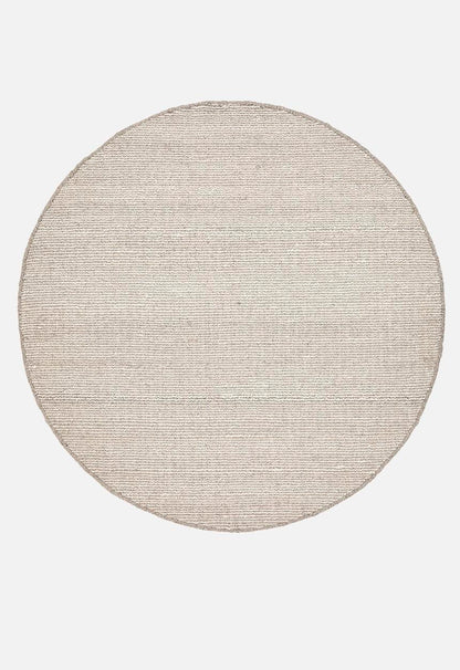 Loom Handwoven Nz Wool Blend Round Rug - Natural