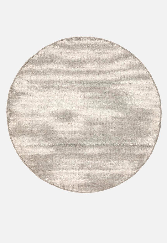 Loom Handwoven Nz Wool Blend Round Rug - Natural
