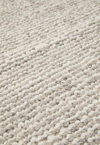 Loom Handwoven Nz Wool Blend Round Rug - Natural