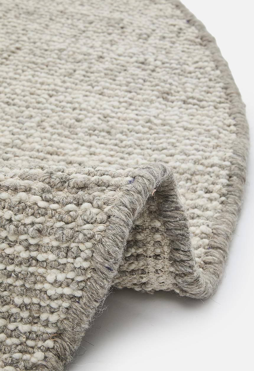 Loom Handwoven Nz Wool Blend Round Rug - Natural