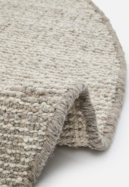Loom Handwoven Nz Wool Blend Round Rug - Natural