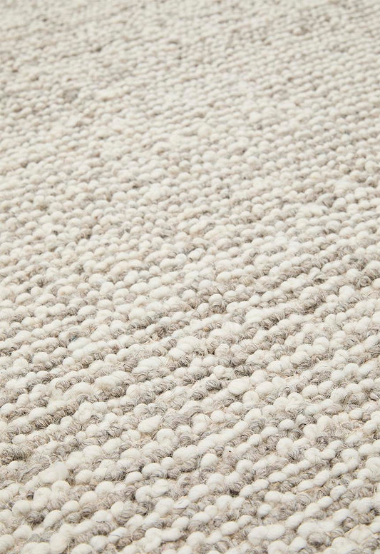 Loom Handwoven NZ Wool Blend Rug - Natural