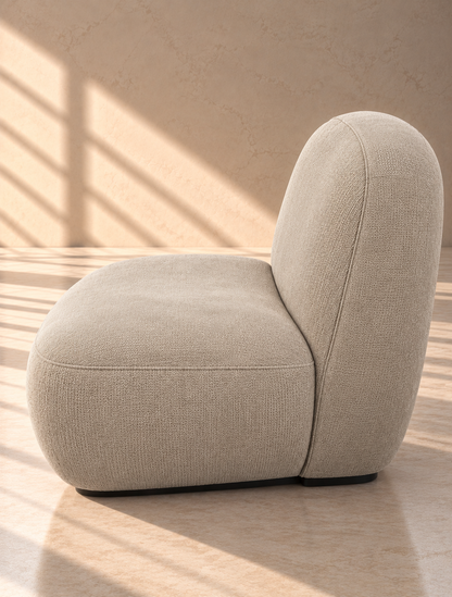 Beige Armless Occasional Chair