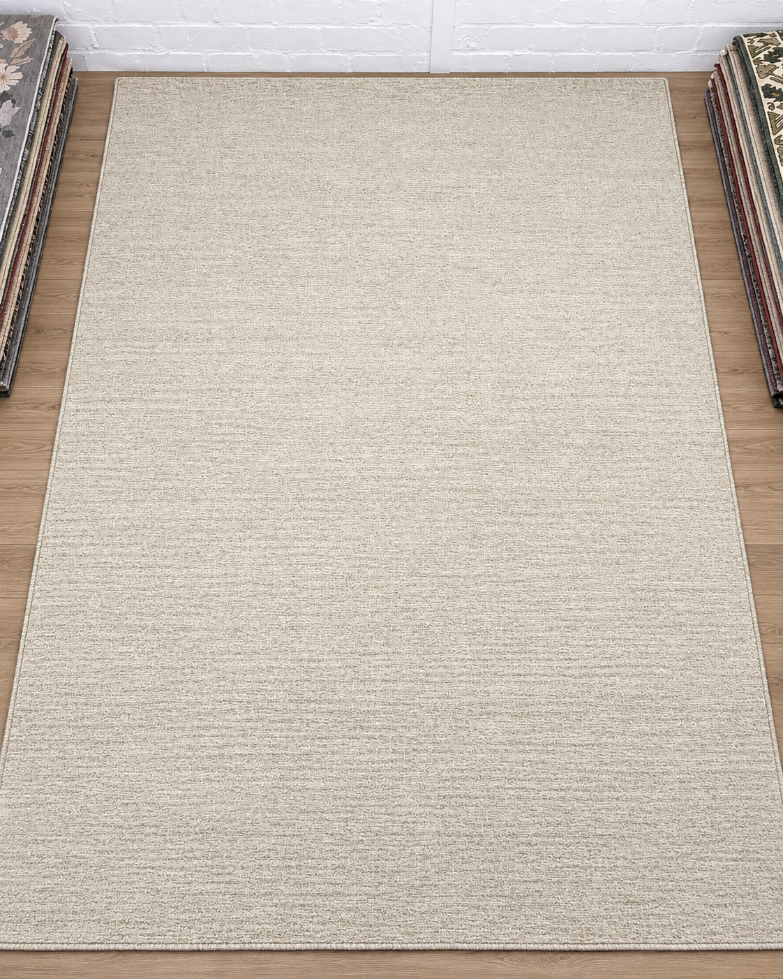 Wool & Cotton Blend Rug Natural - 300x400