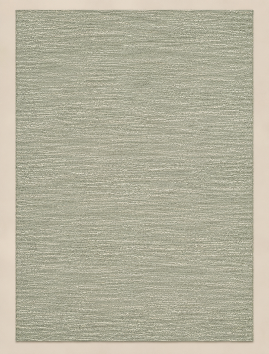 Olive Handwoven Wool Blend Rug - 300x400