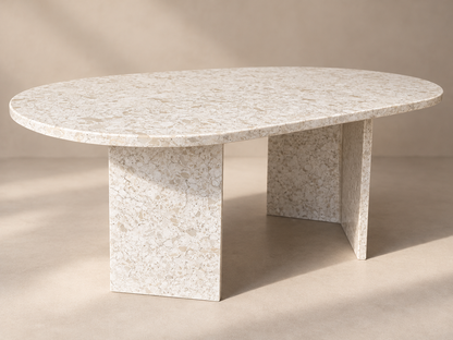 Cream Terrazzo Stone Coffee Table