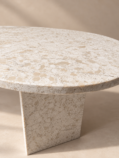 Cream Terrazzo Stone Coffee Table