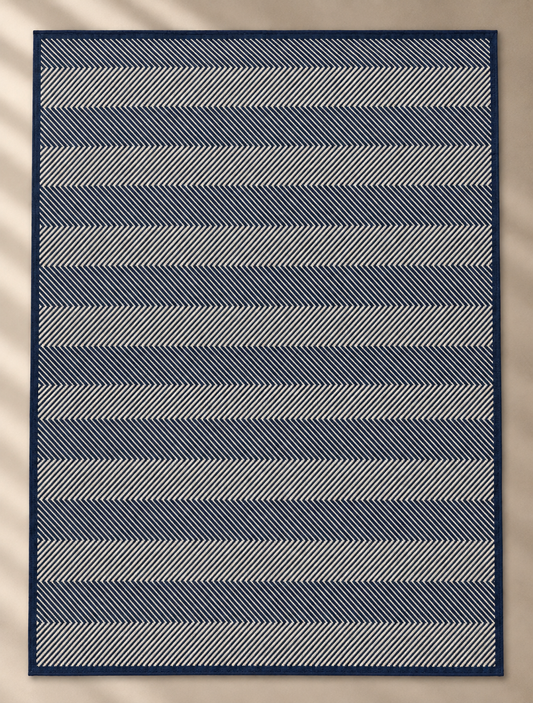 Indoor/Outdoor ZigZag Rug Navy - 160x230
