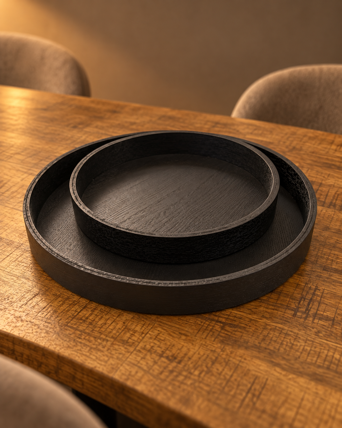 Nested Black Trays